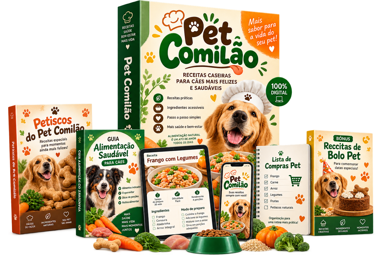 Kit digital Pet Comilão com receitas e bônus
